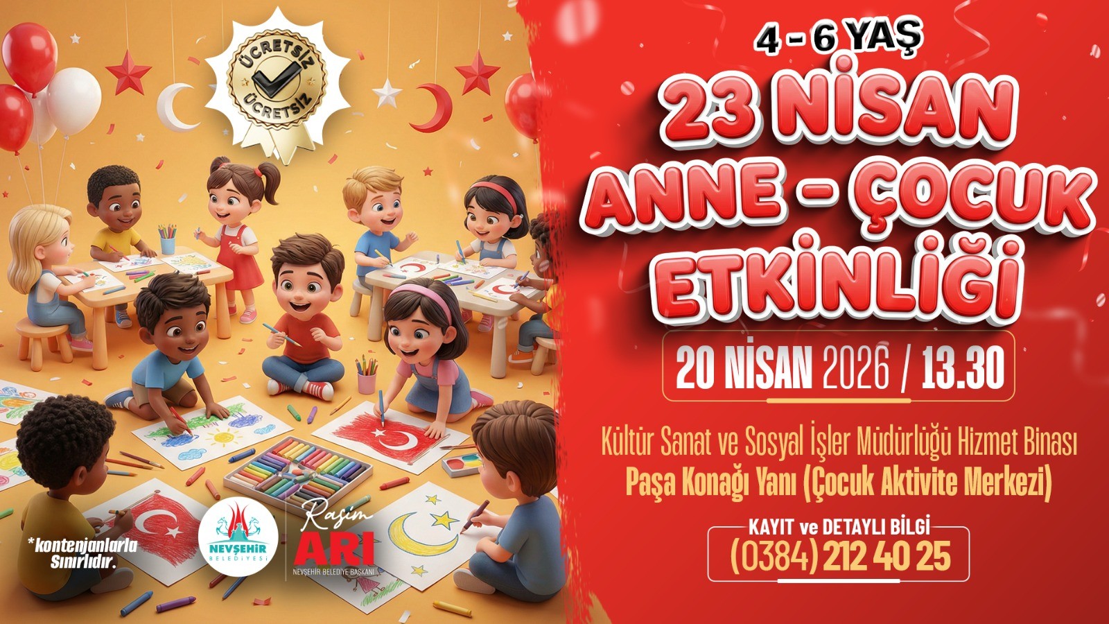 Nevşehir Belediyesi’nden 23 Nisan’a Özel Anne-Çocuk Etkinliği