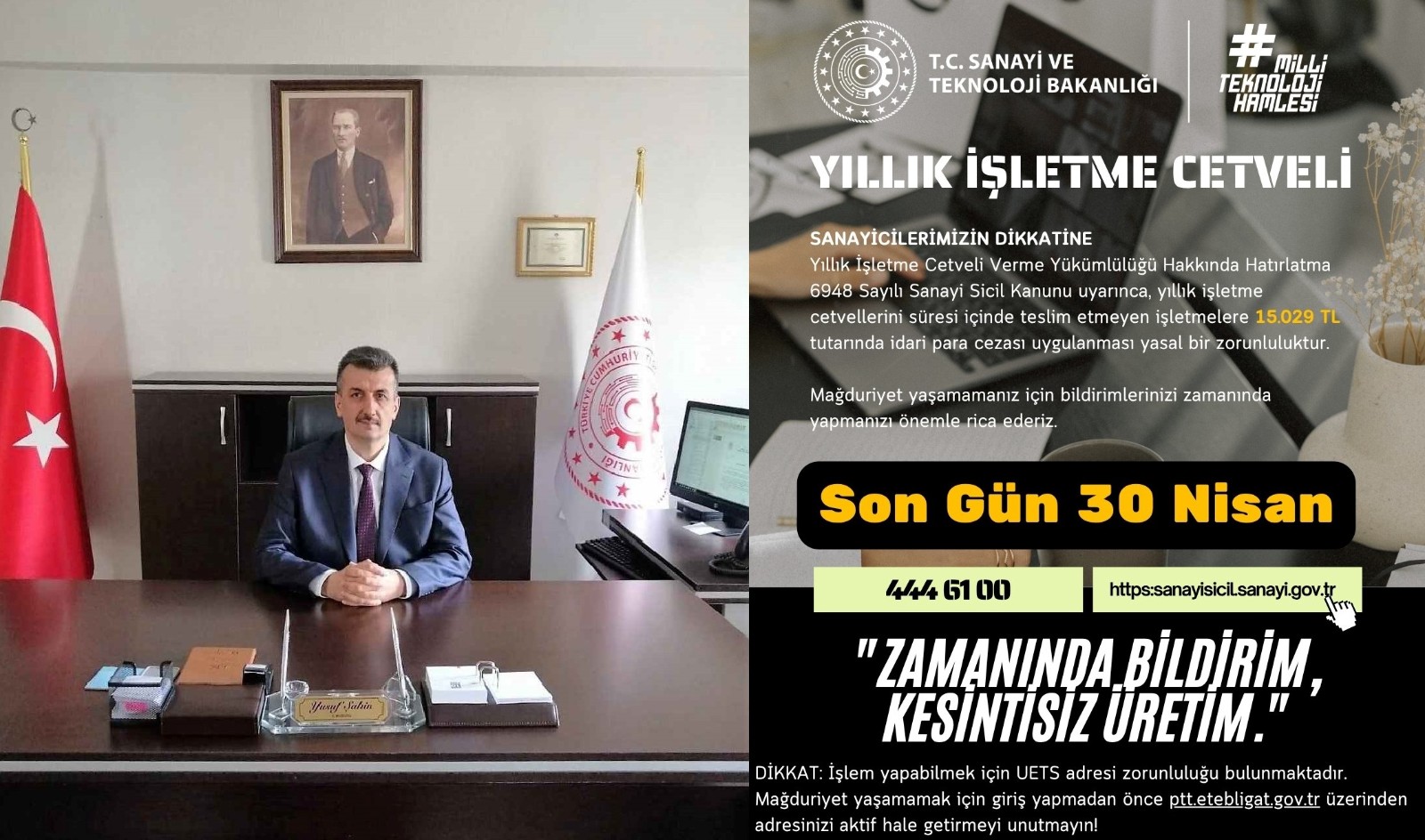 NEVŞEHİR’DE SANAYİ İŞLETMELERİNE ÖNEMLİ UYARI : YILLIK İŞLETME CETVELİ İÇİN SON 10 GÜN! SON TARİH 30 NİSAN 2026!