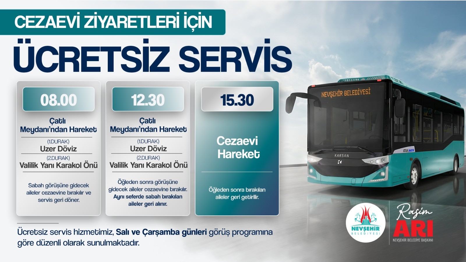 Nevşehir Belediyesi’nden Cezaevi Ziyaretleri İçin ÜCRETSİZ Servis İmkânı