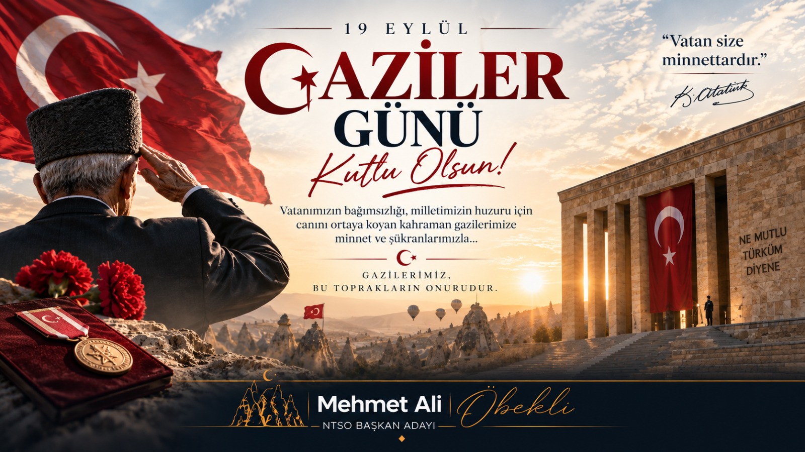 NTSO Başkan Adayı Mehmet Ali Öbekli’den 19 Eylül Gaziler Günü Mesajı