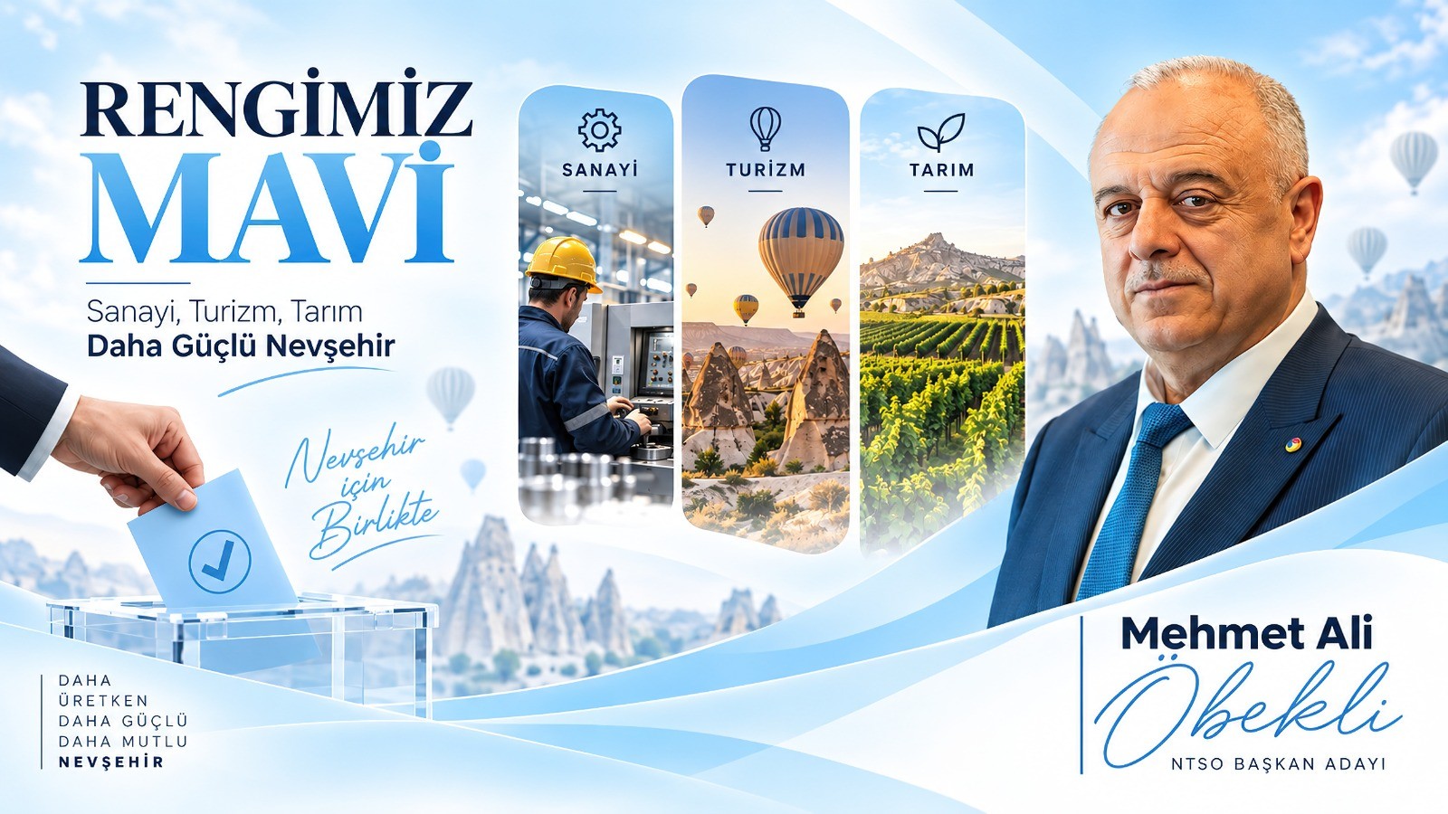 MEHMET ALİ ÖBEKLİ’NİN SEÇİM RENGİ MAVİ OLDU