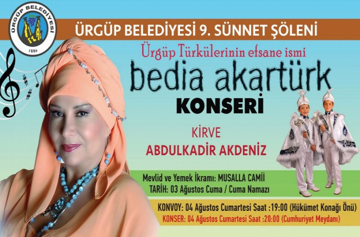 Bedia Akartük Ürgüp’te Sahne Alacak