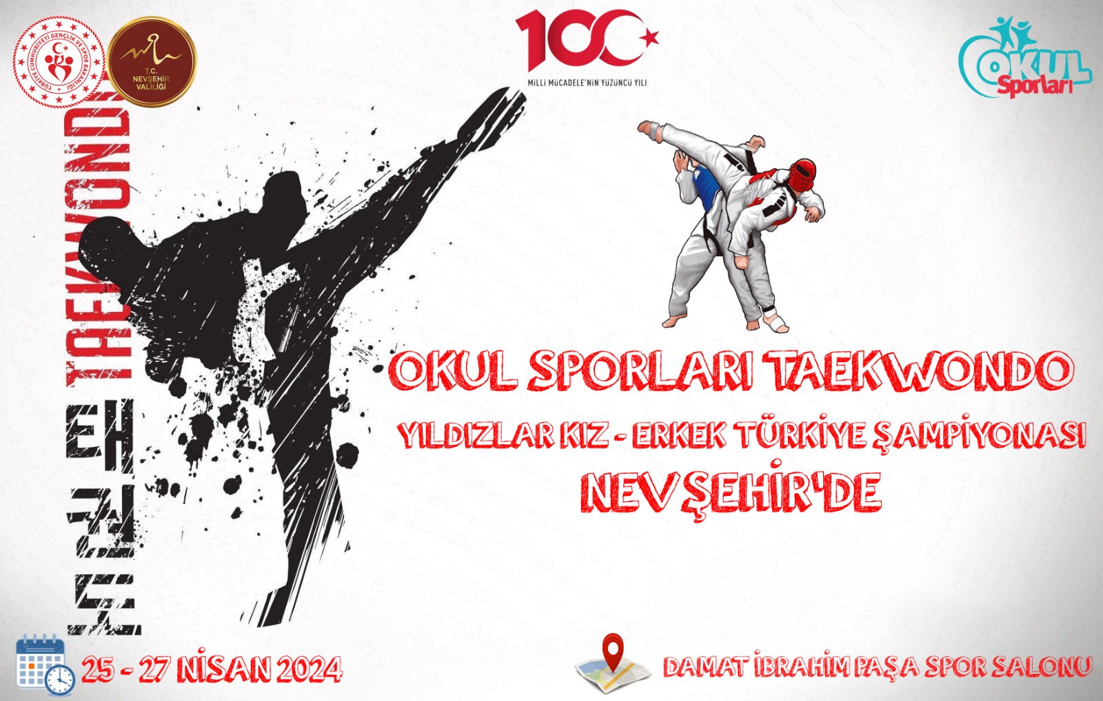 Taekwondo Yıldız Kızlar ve Erkekler Türkiye Şampiyonası 25-27 Nisan’da Nevşehir’de