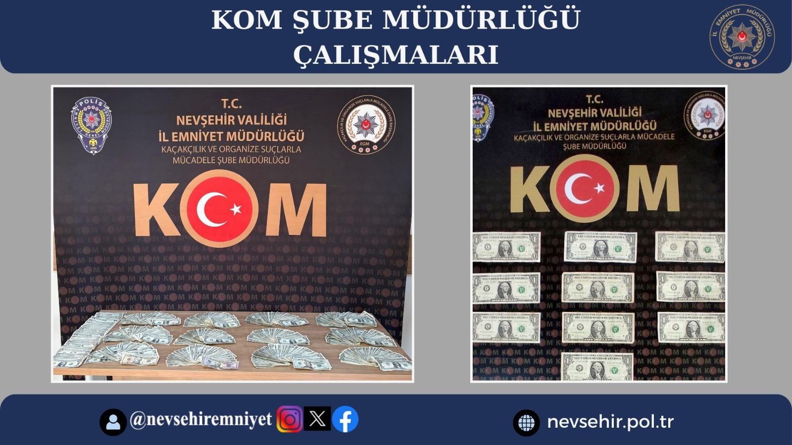 Nevşehir Emniyet Müdürlüğü Ekipleri 692 Sahte Dolar Ele Geçirdi