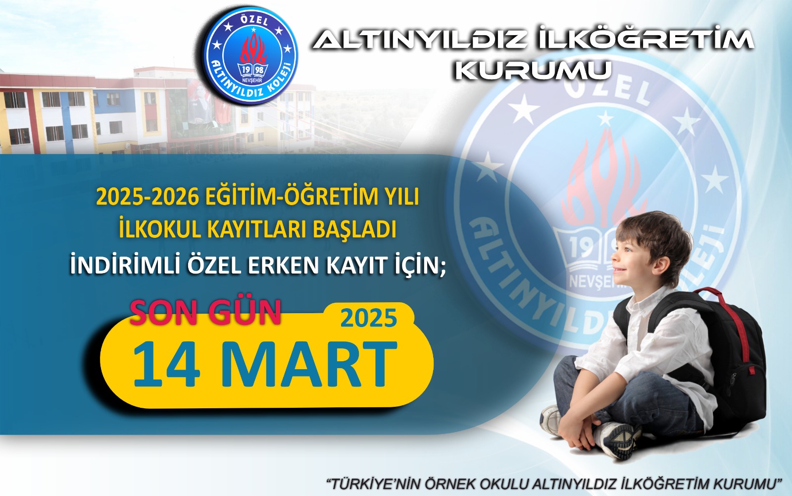 ALTINYILDIZ İLKÖĞRETİM KURUMUNDA 2025-2026 ERKEN KAYIT DÖNEMİ BAŞLADI