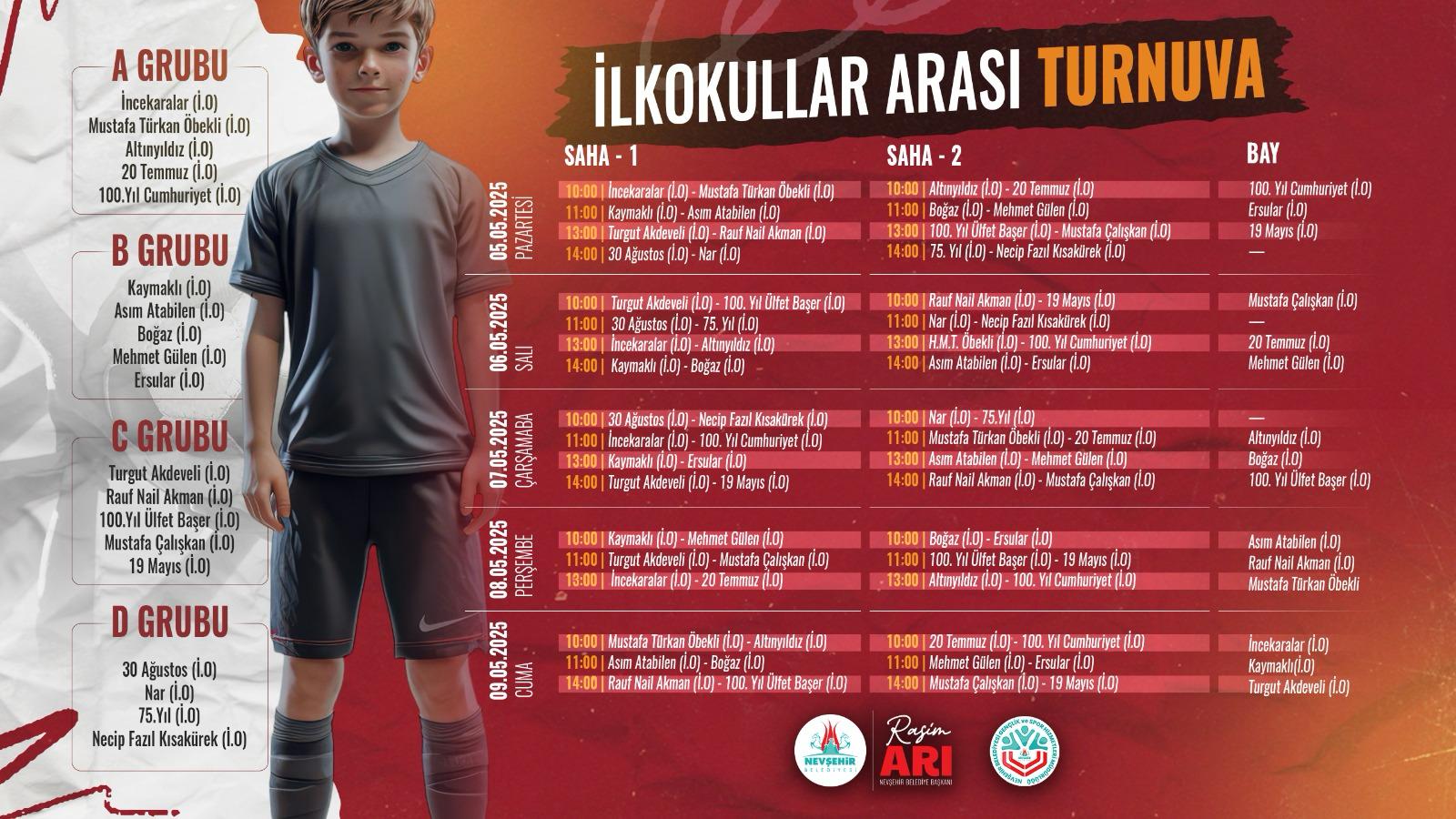 Nevşehir’de İlkokullar Arası Futbol Turnuvası Heyecanı