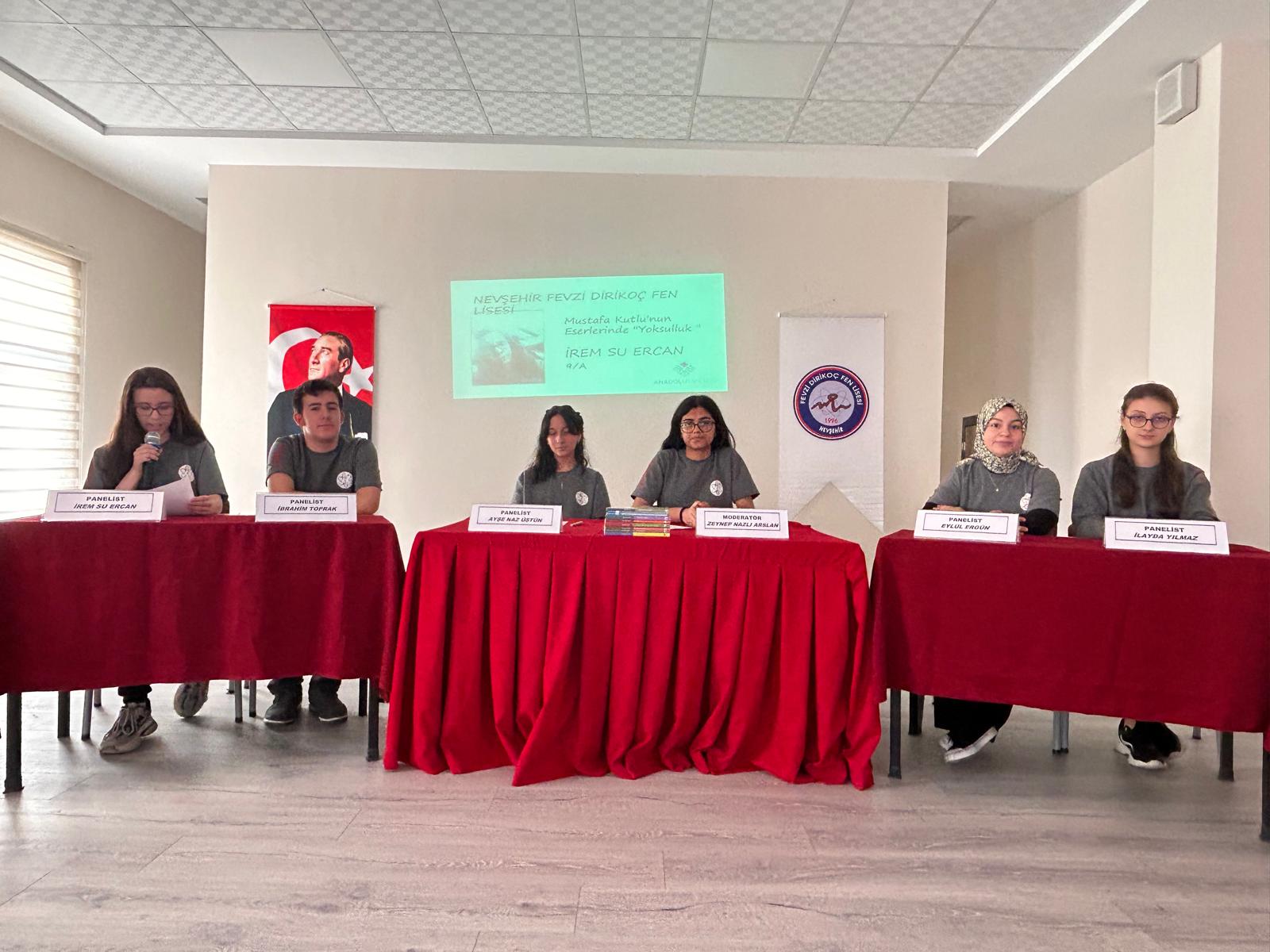 NEVŞEHİR FEVZİ DİRİKOÇ FEN LİSESİNDE YAZAR “MUSTAFA KUTLU” VE “CENGİZ AYTMATOV” PANELİ GERÇEKLEŞTİRİLDİ