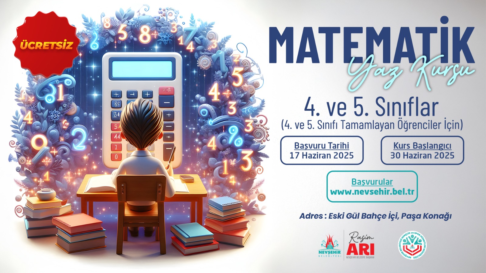Nevşehir Belediyesi’nden Matematik Yaz Kursu
