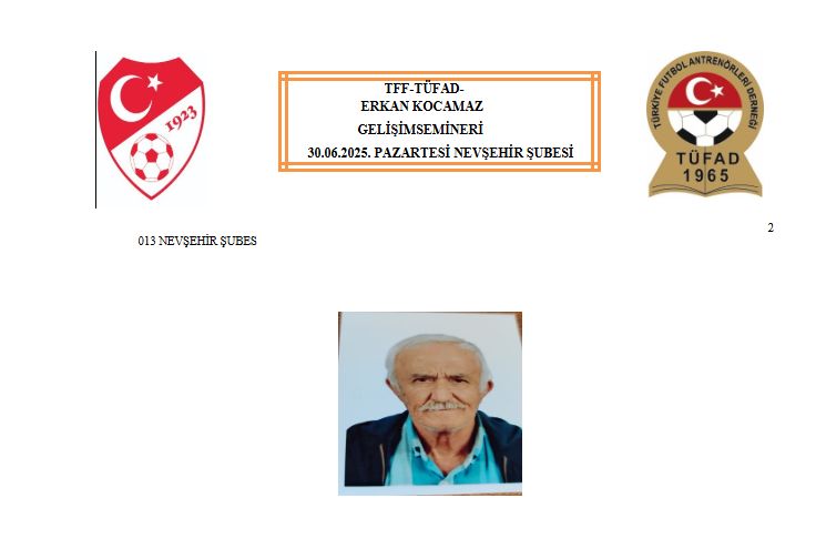 ERKAN KOCAMAZ ZORUNLU GELİŞİM SEMİNERİ  30 HAZİRAN’DA YAPILACAK