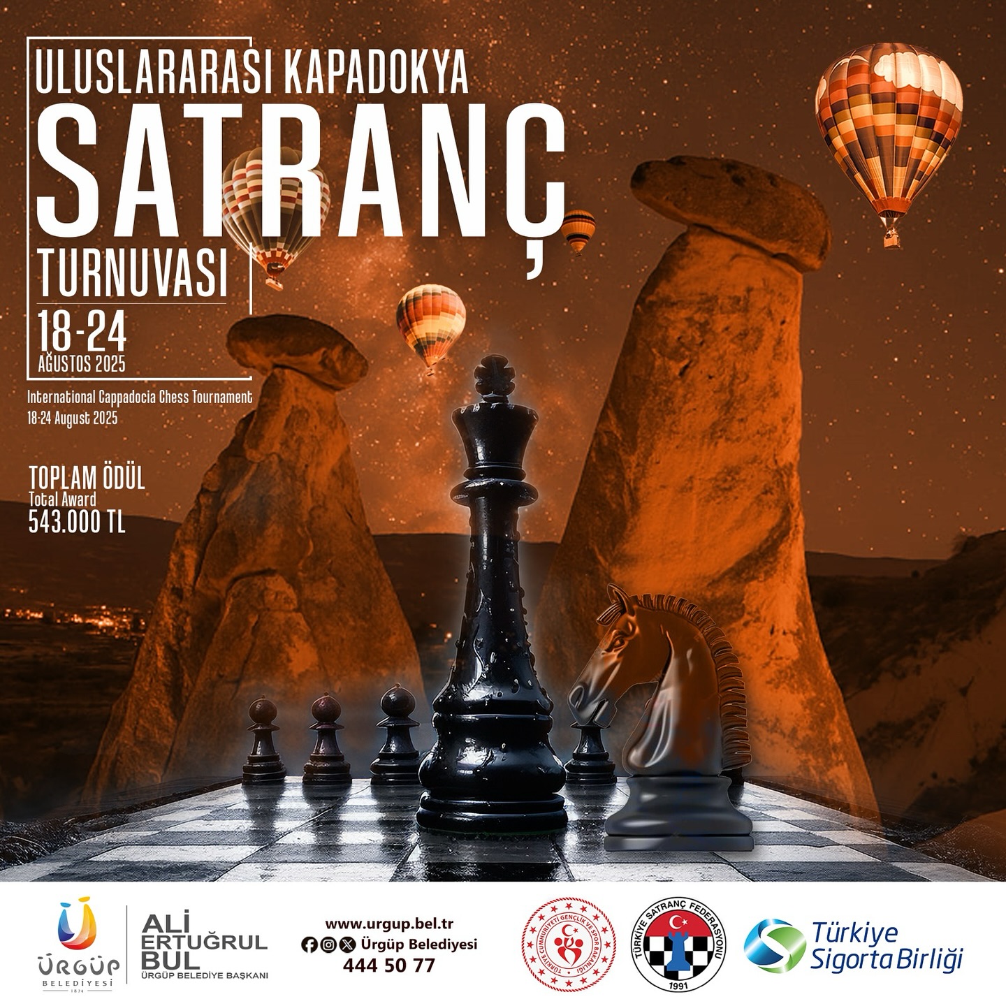 Uluslararası Kapadokya Satranç Turnuvası 18-24 Ağustos’da Ürgüp’te Yapılacak