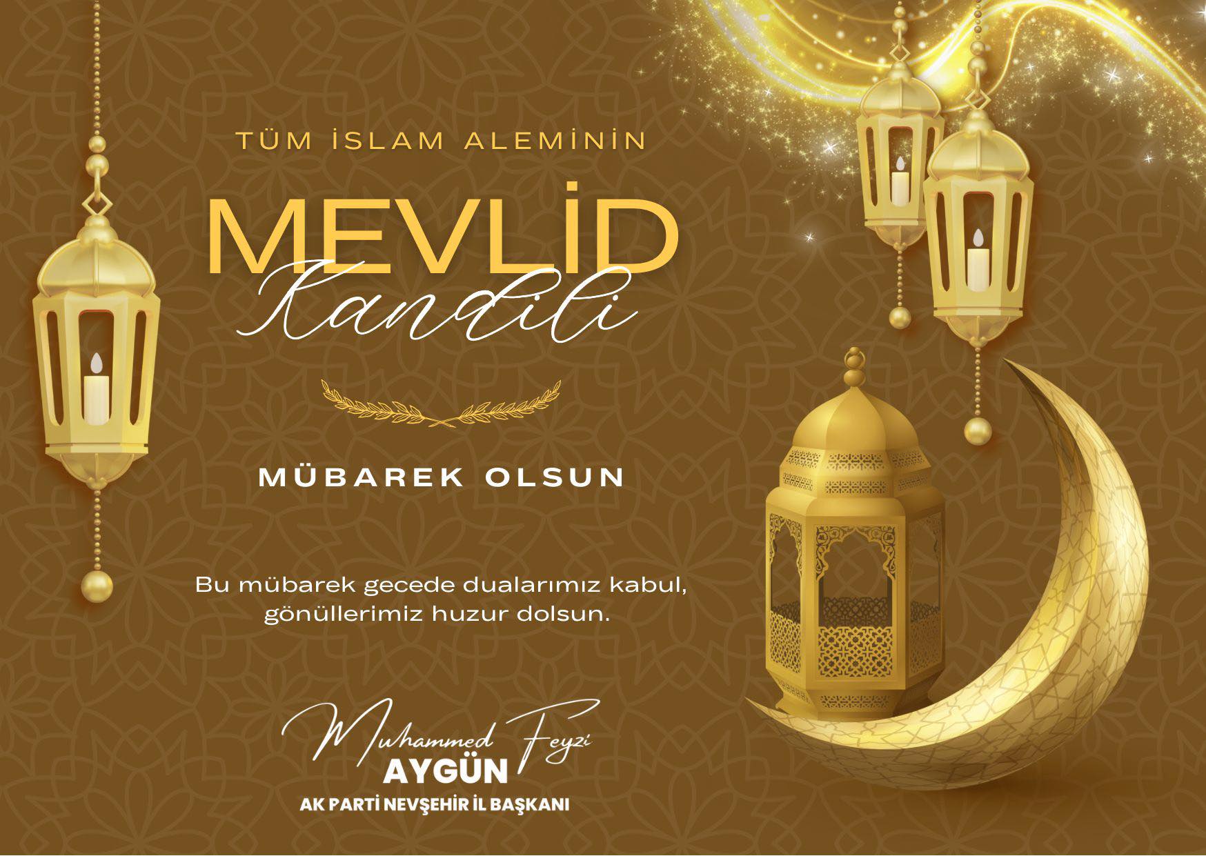 AK Parti İl Başkanı Aygün’den Mevlid Kandili Mesajı
