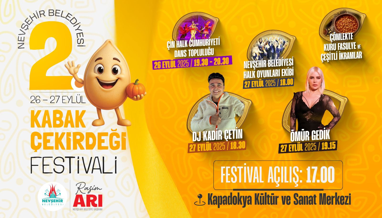 Nevşehir Belediyesi Geleneksel Kabak Çekirdeği Festivali Başlıyor