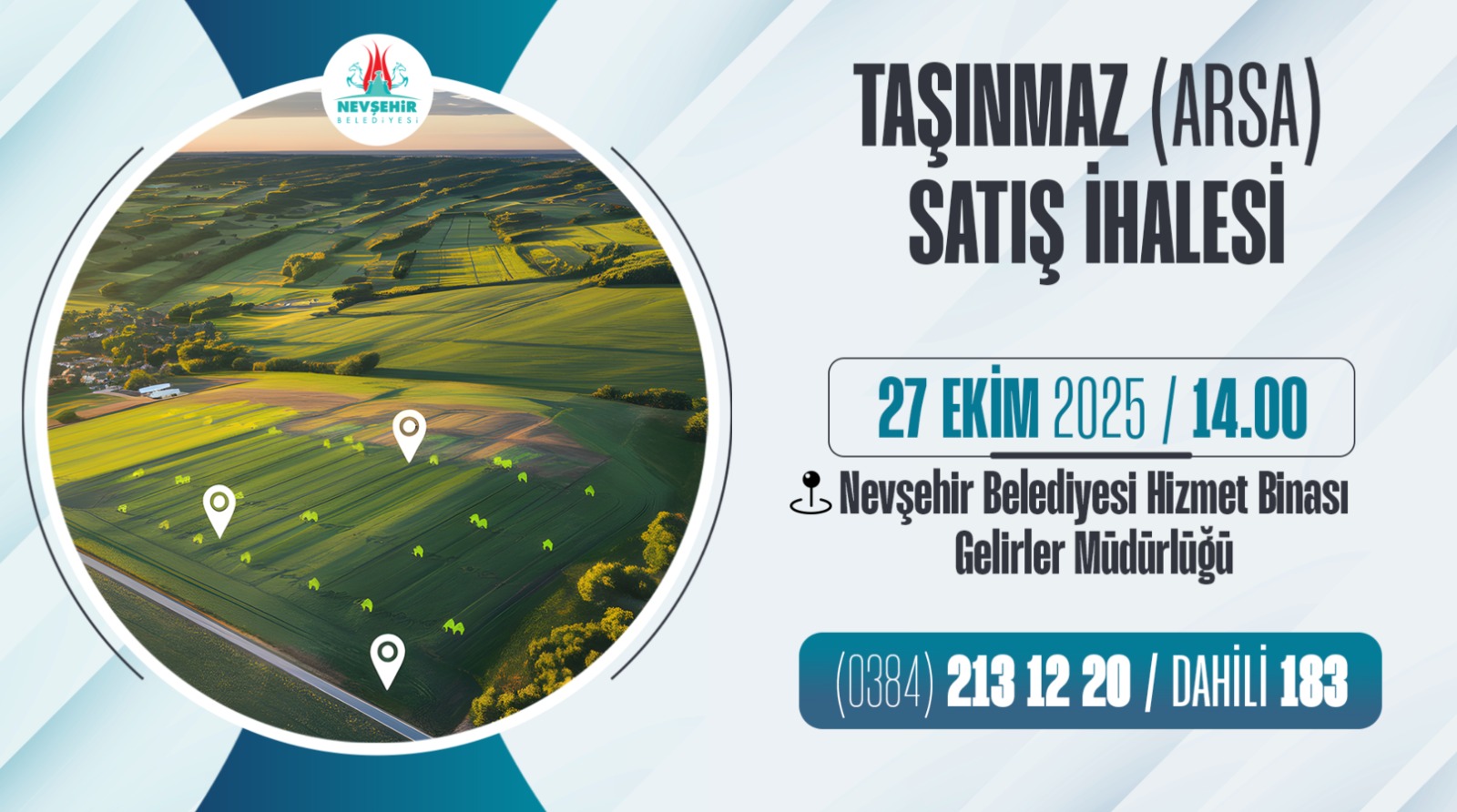 Nevşehir Belediyesi’nden 2 Adet Taşınmaz Satış İhalesi