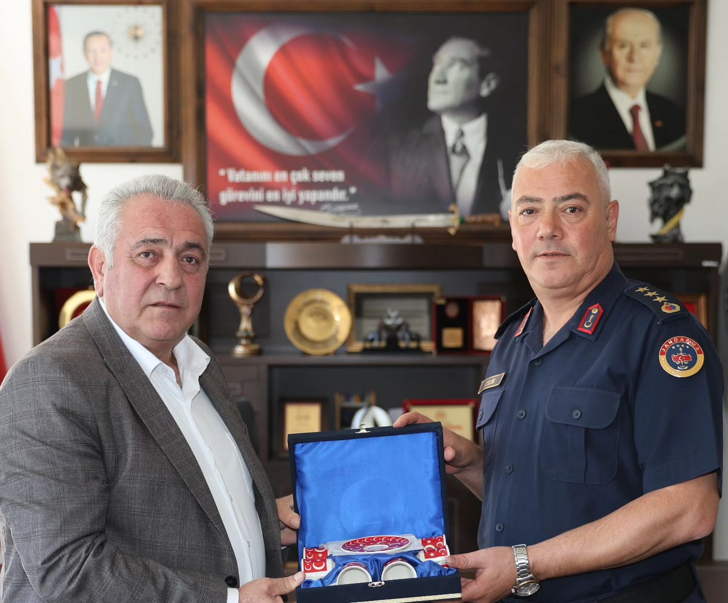 İl Jandarma Komutanı Çelik,Başkan Eren’i Ziyaret Etti