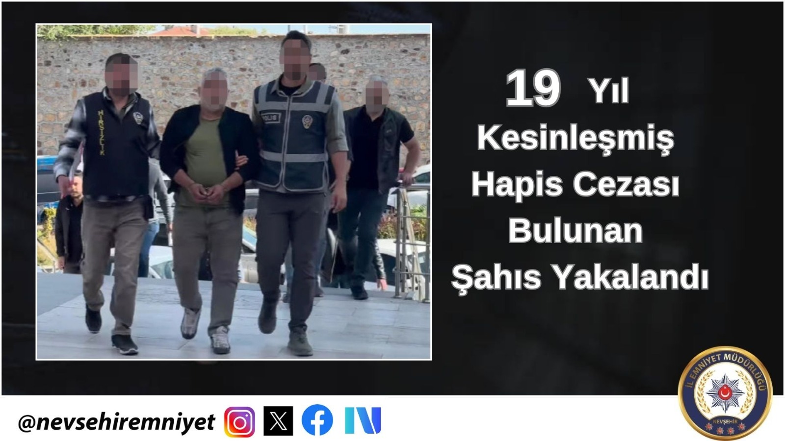 12 YILDIR ARANAN 19 YILA HÜKÜMLÜ ŞAHIS TUTUKLANDI