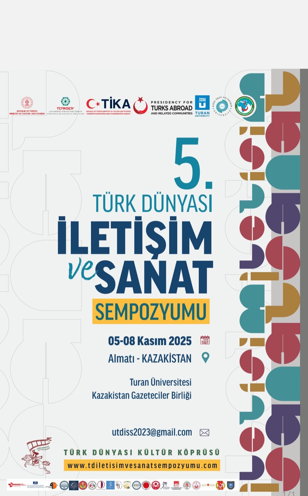 V. ULUSLARARASI TÜRK DÜNYASI İLETİŞİM VE SANAT SEMPOZYUMU BASIN BİLDİRİSİ